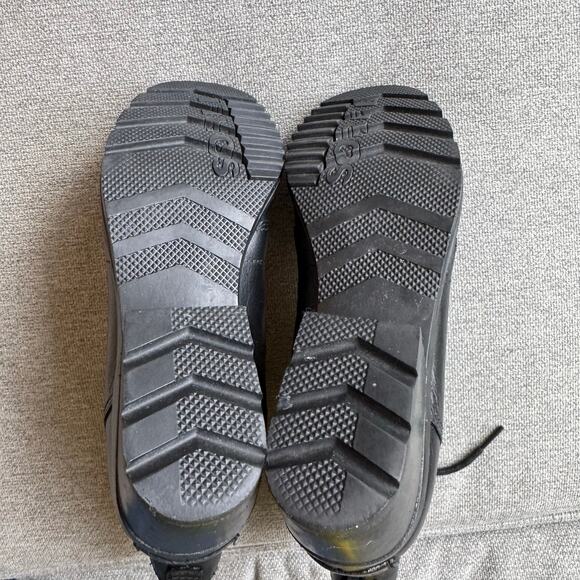 SOREL Cate Lace Women's Black Leather Waterproof D-ring Rain Booties Sz 8.5 - Picture 10 of 11